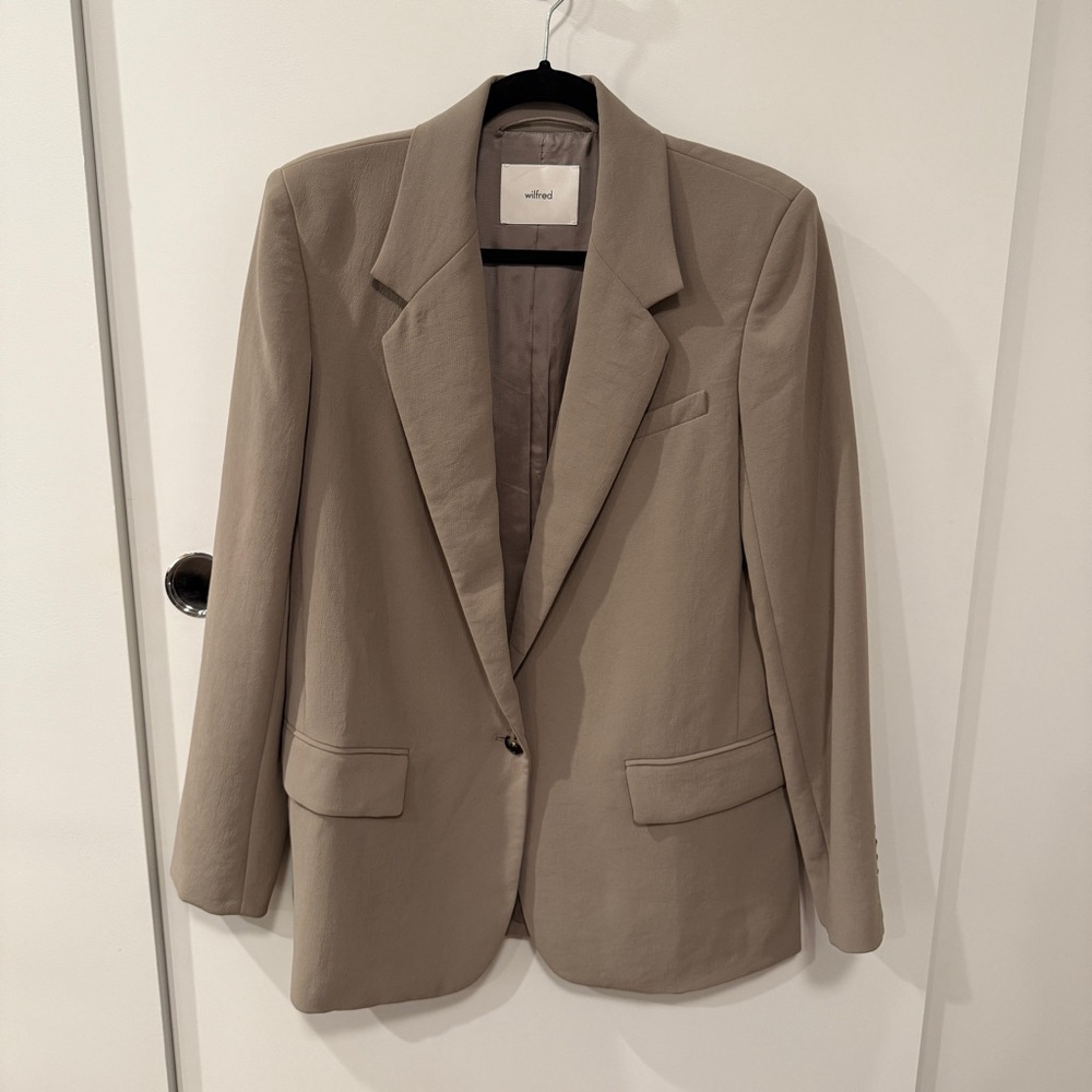 Aritzia Taupe Single-Button Blazer